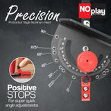 Fulton Miter Gauge 2000 SE HDF NoPlay Expandable Glides Steel Miter Bar for 3/4 x 3/8 Inches, Miter Slot UHMW Slick Base Pad, Protractor Style Head 13 Positive Stops, Aluminum Dual 45 Degree Fulton