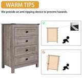 BTDWI Farmhouse 4 Drawer Dresser for Bedroom, 24" Wide Wood Dresser with Metal Handle for Bed Room, Hallway, Light Grey Rustic Oak BTDWI