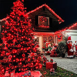 JMEXSUSS 600 LED Red Christmas Lights Outdoor for Christmas Decor, Red String Lights Indoor Clear Wire, Red Twinkle Fairy Lights Plug in for Outside Christmas Tree Party Decorations JMEXSUSS