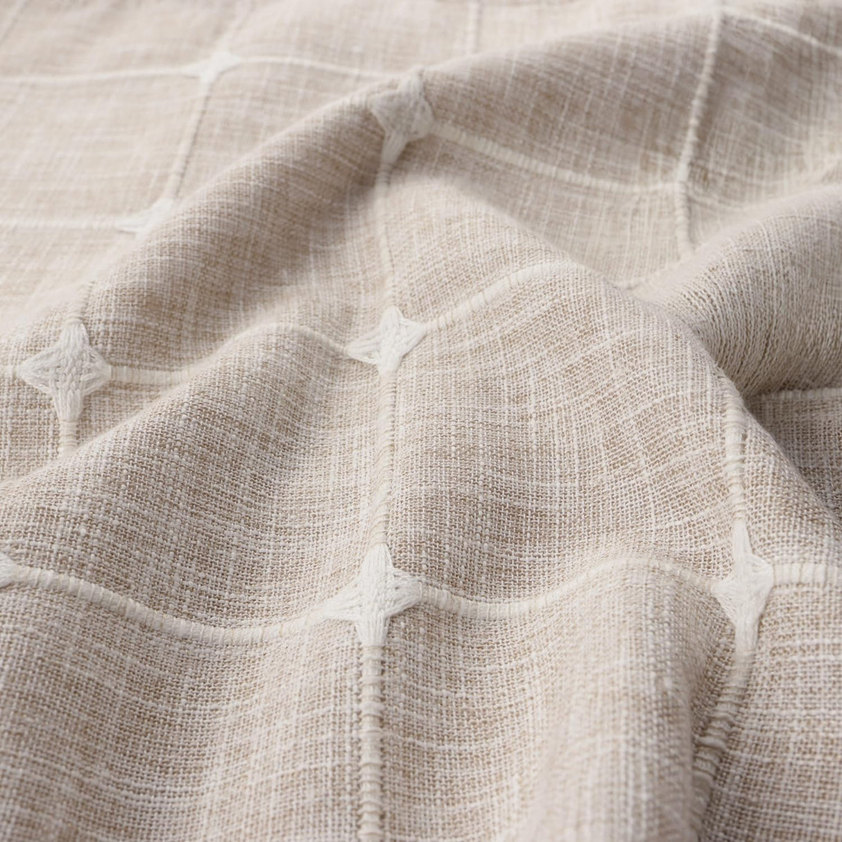 River Dream Farmhouse Linen Textured Shower Curtain with Snap-in Liner Set, No Hooks Needed, with Tassels for Rustic Bathroom Decor,with Window,with Magnets,Linen,71Wx74H River Dream