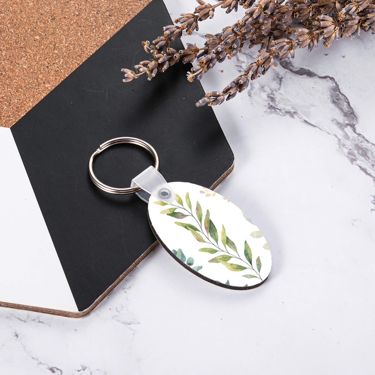 Sublimation Blank Oval Keychains, Oval Blanks Wooden Hard Board MDF Keyrings Key Tags with Split Rings (Oval)