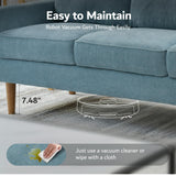 ovios Luxury 3 Seater Sofa with Faux Leather,Mid-Century Modern Couch with Comfortable Armrest,Comfy Couches with Deep Seat,Small Sofas for Living Room Bedroom (Light Blure) ovios