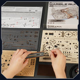 ROBOTIME 3D Wooden Puzzles for Adults Marble Run Link Pack LG01 - Marble Spaceport LGC01 + Marble Night City LGA01 Connector Kit ROBOTIME