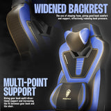 Dowinx Gaming Chair with Footrest, Big and Tall Gaming Chair for Heavy People, Gamer Chair for Adult with Massage (Blue) Dowinx