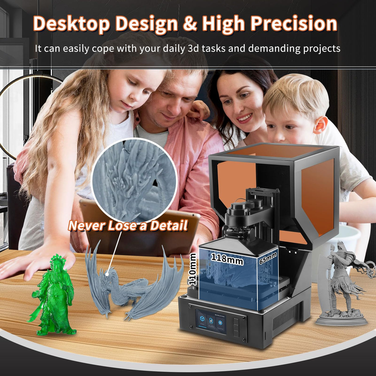 MALYAN S100 Mini Resin 3D Printer with 5.5" 2K LCD Curing Screen, High Precision, Auto Leveling, Printing Size 115 x 65 x 110 mm, Beginner Friendly MALYAN