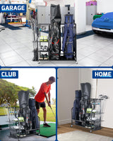 Mythinglogic Golf Storage Garage Organizer,Golf Bag Storage Stand and Other Golfing Equipment Rack,Extra Large Design for Golf Clubs Accessories,2 golf bag rack Mythinglogic