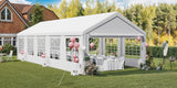 YITAHOME 16x32ft Heavy Duty Party Tent Outdoor Wedding Tent Canopy Event Shelters Upgraded Galvanized Steel Carport with Removable Sidewall Windows for Commercial and Parties, White YITAHOME