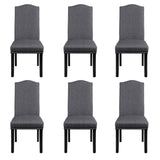 Yaheetech Dining Chairs with Rubber Wood Legs and Non-Woven Fabric Armless Chairs for Kitchen Living Room Hotel Wedding Lounge Reception, Set of 6, Dark Gray Yaheetech