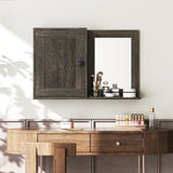 YATINEY Bathroom Medicine Cabinet with Mirror, Wall Mounted Home Storage, Medicine Cabinet Mirror, Bathroom Wall Cabinet, Adjustable Shelf, for Laundry Room, Bedroom, Camper, Hallway, Smoky Oak YATINEY