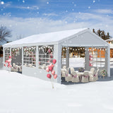 GARTOO 13' x 26' Heavy Duty Party Tent - Outdoor Event Shelter Canopy Wedding Gazebo with 4 Sand Bags for Outdoor Event, Wedding, Birthday Party GARTOO