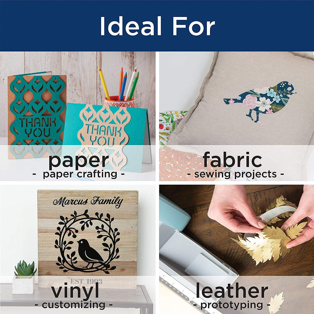 Brother ScanNCut SDX125EGY DIY Cutting Machine with Scanner, Adhesive Vinyl Sheets, Transfer Roll and 6 CADXBLD1 Replacement Blades Brother