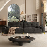 104.7" sectional Couch, mid-Century Modern 4-Seater Comfy Cloud Couch for Living Room Office, Button Tufted upholstered Metal Legs Sofa Sturdy loveseat (Dark Gery, 104.7Inch) Generic