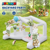 (2025 New) JOYMOR Giant Bounce House (13x10x8FT) w/Balloons for Outdoor Party, White Bounce House with Ball Pit for Kids, Including Blower, Portable Bag, 30s Set-up (Wedding) JOYMOR