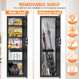 47.3" Tall Fireproof Wall Safes Between the Studs 16" Centers, Large Hidden Flush Wall Safe with 4 Removable Shelf & 6 Key Hooks, 48LB Heavy Duty Gun Safes for Home Rifle and Pistols, Money, Jewelry Nebakne