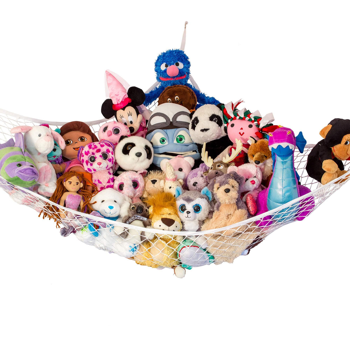 Lilly's Love Stuffed Animal Hammock | Corner Hanging Organizer, Toy Storage, Stuffed Animal Storage | Easy to Hang Plushie Net w/Included Anchors & Hooks | Cute Room, Bedroom & Home Decor (White) Lilly's Love