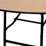 Flash Furniture Furman 4-Foot Round Wood Folding Banquet Table with Clear Coated Finished Top, 48 in Round, Natural Flash Furniture