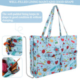 Coopay Craft Bag for Yarn Crochet Knitting Cross Stitch Project & Supplies, Crochet Bags Knitting Tote for Embroidery Item Crochet Hooks Knitting Needles, High Capacity & WaterProof, Cute Alpaca Coopay