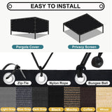 Shade&Beyond 90% Sun Shade Cloth with Grommets, 8' X 10' Pergola Shade Cover Canopy, Mesh Tarp Sun Screens for Patio, Outdoor, Garden, Backyard, Mocha Shade&Beyond