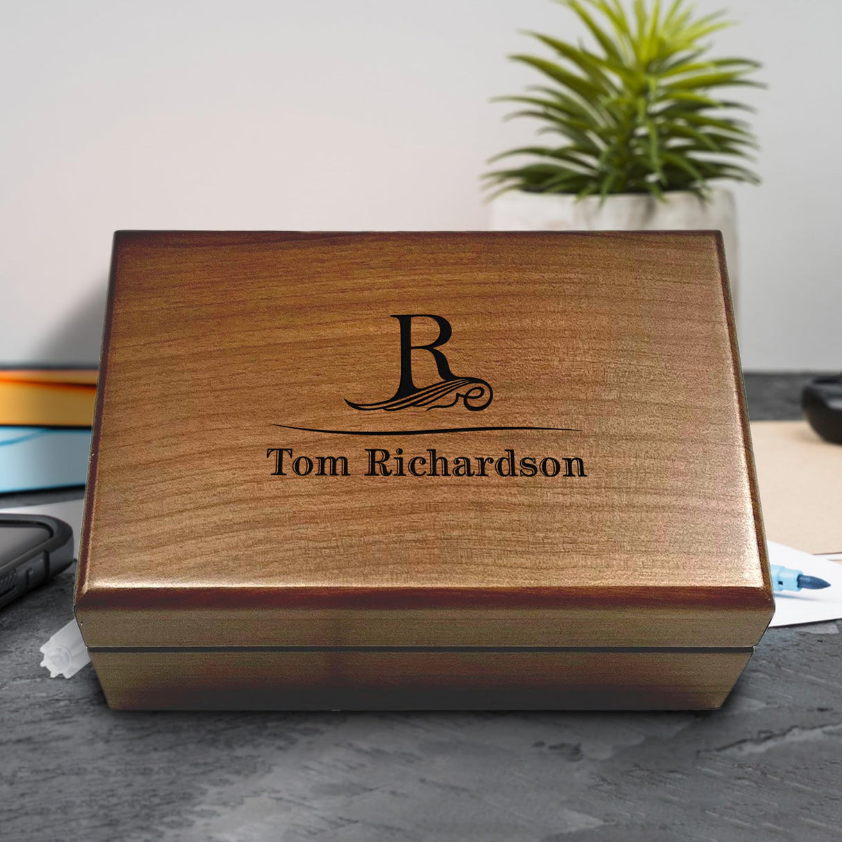 Personalized Walnut Gift Box, Luxury Mens Jewelry Box, Groomsmen Wooden Box, Men's Keepsake Box, Best Man Wood Box, Wooden Box Birthday Gift Generic