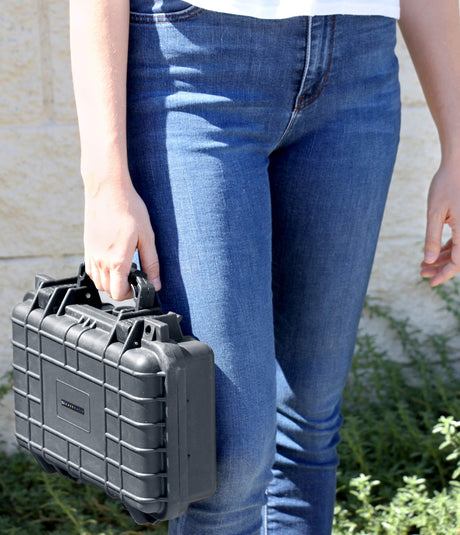 CASEMATIX Hard Gun Case for Pistols - TSA Approved Waterproof & Shockproof Gun Cases for Pistols, Compact 9mm Gun Case for Carrying Handgun with Scope and Accessories CASEMATIX