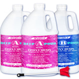 Deep Pour Epoxy Resin, 1.5 Gallon 2-4" Pour Depths Epoxy Resin Kit Crystal Clear High-Gloss No Bubble Self Leveling for DIY Molds Wood River Table Flower Preservation Top Mold Crafts Mix 2:1 Ratio Myqiuf