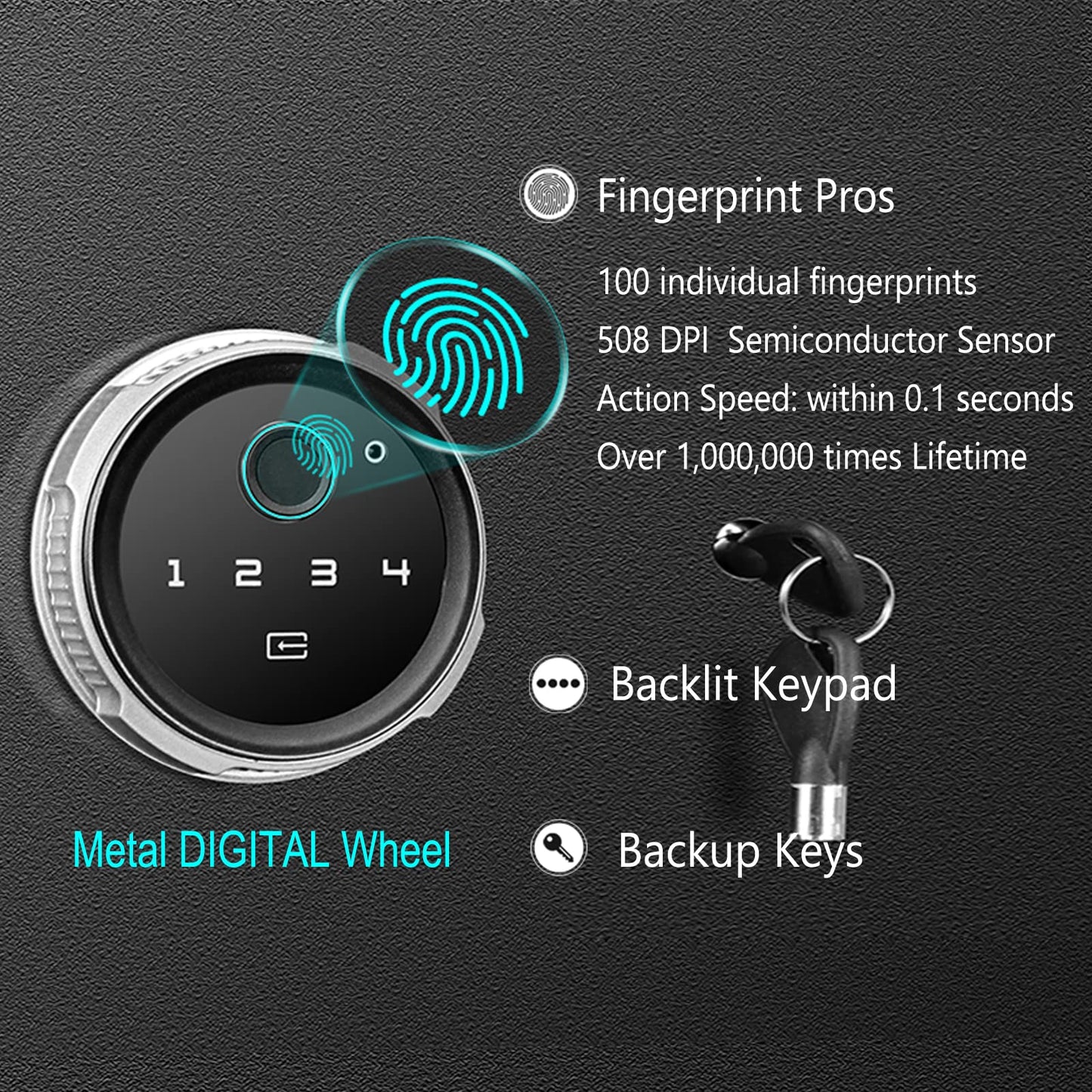 Large Biometric Rifle Safe, Quick Access 5-7 Gun Fingerprint Metal Rifle Gun Security Cabinet (with/Without Scope) with Separate Pistol/Handgun Lock Box (New and Improved Biometric Fingprint Rifle)