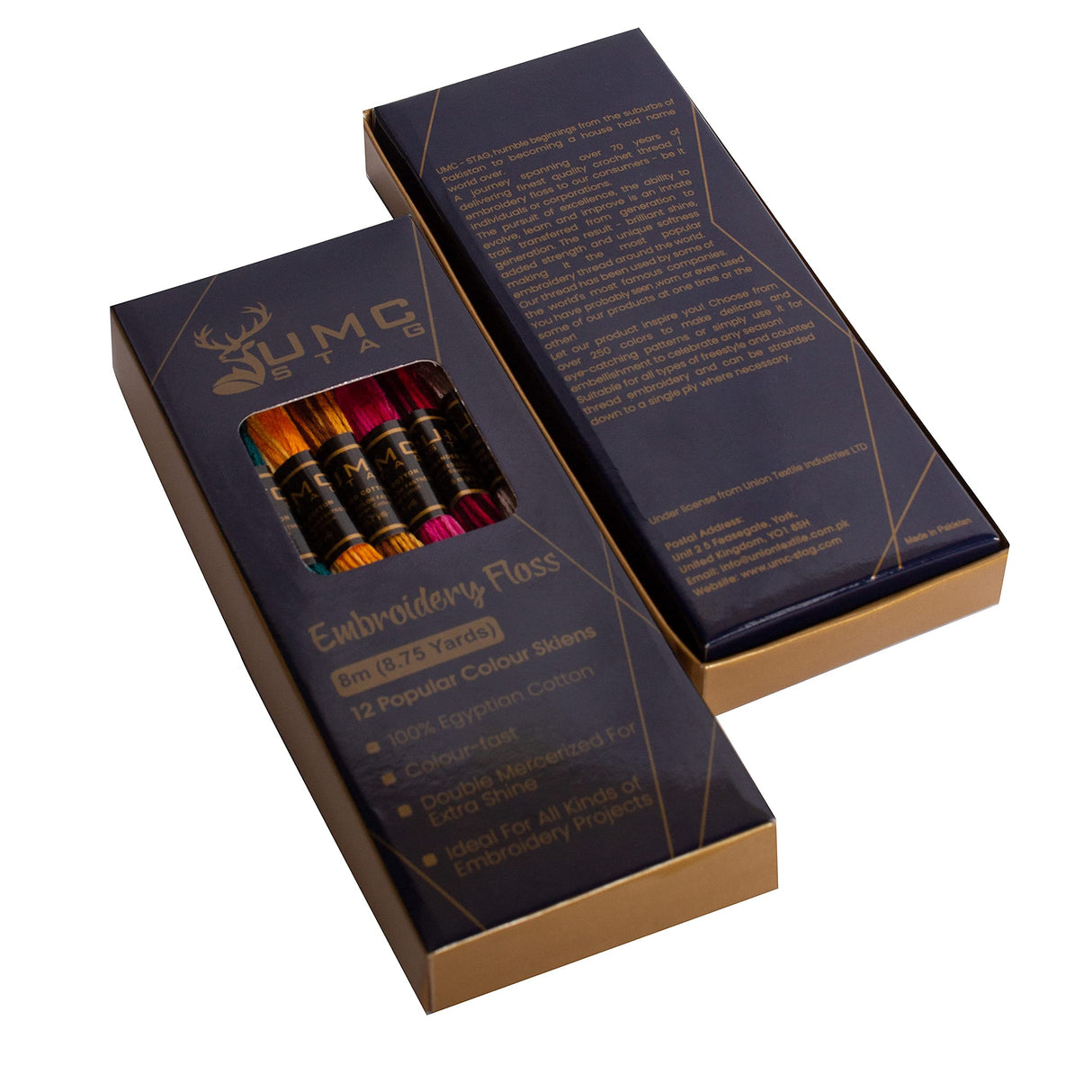 UMC STAG 12 Pieces Variegated Colours Premium Embroidery Thread | 100% Egyptian Cotton Premium Skeins | Cross Stitch Embroidery Floss | Oeko TEX Certified Stranded Cotton | Ideal for Arts & Crafts UMC STAG