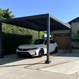 PURPLE LEAF Louvered Pergola 94AS 12' x 14' Outdoor Aluminum Pergola with Adjustable Roof for Deck Backyard Garden Grey Hardtop Gazebo PURPLE LEAF