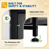 DWVO 9 Drawers Dresser for Bedroom, Fabric Storage Tower for Living Room, Entryway - Sturdy Steel Frame, Wooden Top & Easy Pull Fabric Bins DWVO