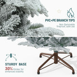 YITAHOME Pre-Lit Flocked Artificial Christmas Tree with Remote, 6.5 FT Snow Flocked Natural Layered Christmas Tree with 760 PE & PVC Mixed Tips and 350 Lights for Home, Office, Party Decoration YITAHOME