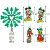 Hallmark Disney Mickey and Minnie Mouse 5" Miniature Christmas Tree Topper and Mini Ornaments, Set of 5, Shatterproof Hallmark