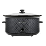 West Bend Slow Cooker 6-Quart Manual Crockery Style with Dishwasher Safe Oval Ceramic Crockpot and Glass Lid Two Temperature Settings Plus Keep Warm, 330-Watts, Black West Bend