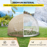 VEVOR 9.5FT Garden Dome Bubble Tent, Upgraded Geodesic Dome Greenhouse with Transparent TPU Cover and Polyester Gauze, Waterproof Garden Dome House Suitable for Patio and Dining Places VEVOR