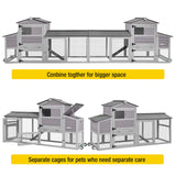 Aivituvin 160in Chicken Coop Extension Design Wooden Hen House Poultry Cage Movable with Nesting Box and Run (Two Sets) Aivituvin