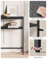 VASAGLE Console Table, 2-Tier Sofa Table, 7.9 x 39.4 x 31.5 Inches, Narrow Entryway Table, Modern Entry Table with 2 Shelves, for Living Room, Bedroom, Charcoal Gray and Ink Black ULNT131B22 VASAGLE