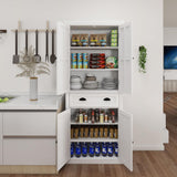 OQSC 72" Tall Kitchen Pantry and Storage Cabinet with Doors and Shelves, White Portable Pantry for Kitchen, Large Stand Alone Kitchen Pantry Storage Organizer OQSC