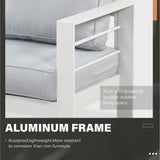 Solaste Aluminum Patio Furniture Set with Fire Pit Table, 5 Piece Metal Outdoor Furniture with Water-Resistant Cushions, Modern Patio Conversation Set for Balcony, Front Porch, and Backyard Solaste