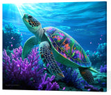 ACANDYL DIY Paint by Numbers Kit for Adults Beginner Paint by Number for Adults Canvas Painting by Number DIY Acrylic Oil Painting on Canvas Arts Craft Decoration Sea Turtle 16x20 in ACANDYL