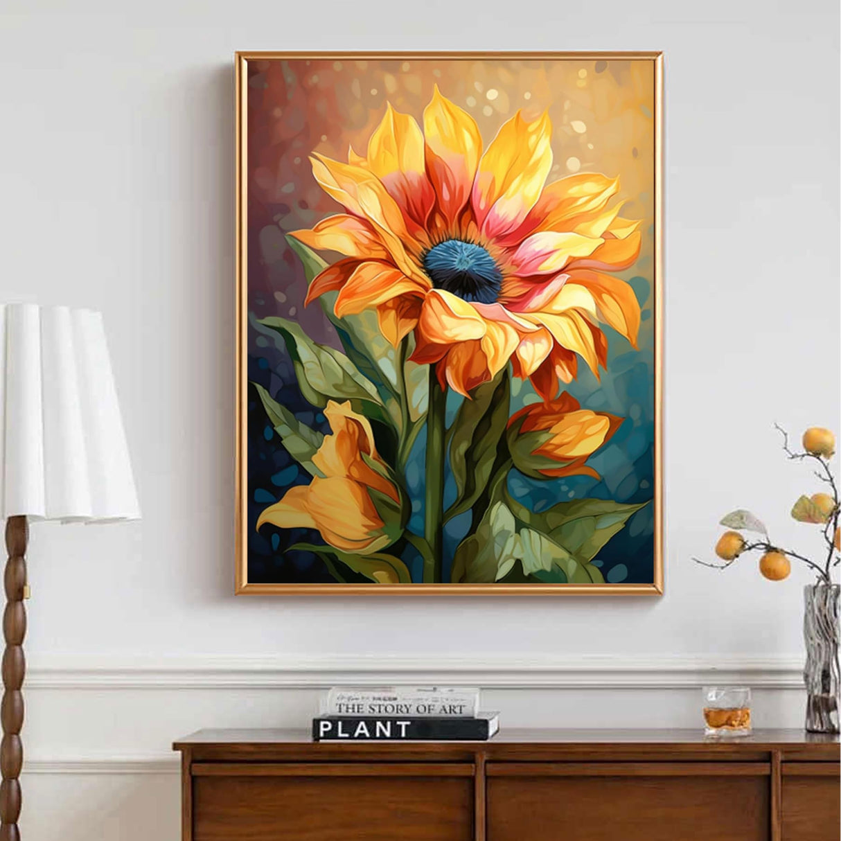 Ausanrl Diamond Art Painting Sun Flowers-Diamond Painting for Adults,Flowers 5D Diamond Painting,DIY Full Drill Diamond Painting Sun Flower Gem Painting and Crafts 12x16inch Ausanrl