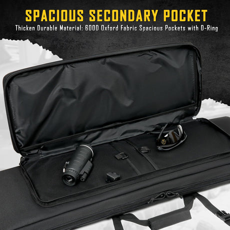 DULCE DOM 36 inch Double Rifle Case Soft Bag Gun Case, Perfect for Rifle Pistol Firearm Storage and Transportation, All Around Shooting Range Tactical Rifle Backpack, Indoor Outdoor DULCE DOM