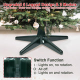 Rotating Christmas Tree Stand, 360 Degree Spinning Christmas Tree Stand for Up to a 7.5Ft, 70 Pound Artificial Christmas Tree,Adjustable Revolving Christmas tree stand for 3 trunk diameters,Dark Green Aierden