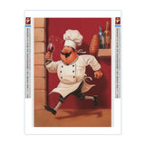 CEQOLI Bread Red Wine Chef Diamond Art Painting Kits for Adult,Cook 5D Diamond Art for Adults,Round Drill Painting by Diamonds Art and Crafts for Home Wall Decor Gift 8x12 Inch CEQOLI