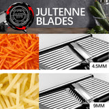 VEKAYA Mandoline Slicer,Mandoline Food Slicer for Kitchen,Mandolin,Potato Slicer,Vegetable Chopper,Adjustable Stainless Steel Veggie Onion Tomato Julienne Cutter with Cut-Resistant Gloves VEKAYA