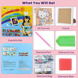 Sretoul Cartoon Diamond Art Kits for Kids with Frame - Kid Diamond Art Painting Kit Cartoon, Cute Gem Arts for Kids Ages 4 6 8 12, Easy DIY Crystal Gem Kits for Children Girls Boys Gifts (7x7 inch) Sretoul