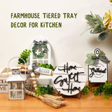 Houmury Set of 16 Farmhouse Tiered Tray Decor with 1 Lantern Artificial Plant& Cutting Board Sign for Rustic Home Kitchen Decor Tier Tray Decor Set (Tiered Tray Not Included) Houmury