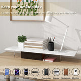 LA QUEENIE Monitor Stand Riser,Wood & Acrylic Computer Monitor Stand with LED Light,Desk Accessories Desktop Organizer Stand for Computer,Laptop,Printer,PC & TV Screen Riser LA QUEENIE