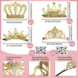 SENONAPO 50 Pcs Foam Crowns Kids Princess Tiaras Crowns Bulk with 2 Styles DIY Diamond Sticker Making Kits for Kids Birthday Party Supplies SENONAPO