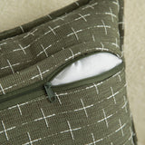 MANDIOO Pack of 2 Burlap Linen Throw Pillow Covers Woven Textured Modern Farmhouse Cushion Covers Pillowcase Decorative Couch Sofa Bed Living Room 18 x 18 Inch Olive Green MANDIOO