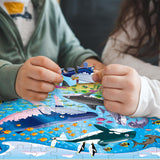 QUOKKA 100 Piece Puzzles for Kids Ages 4-6 – 3 Floor Kids Puzzles Ages 6-8 Year Old – Toy for Learning Ocean & Forest Animals for 8-10 yo – Jigsaw Toddler Game for Boy and Girl Ages 3-5 QUOKKA