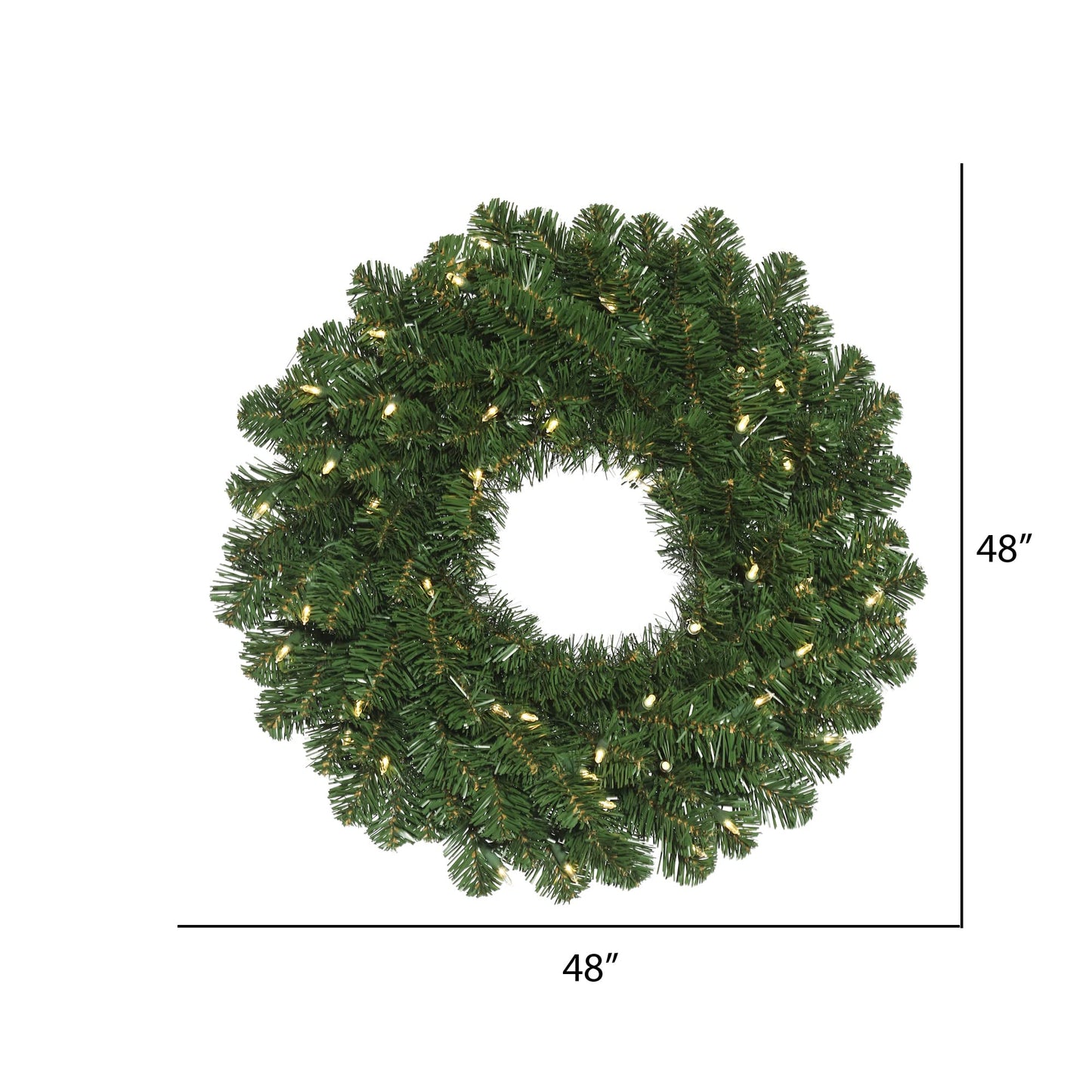 Vickerman 48" Oregon Fir Artificial Wreath - Faux Christmas Wreath with Warm White LED Mini Lights - Wreath for Mantel or Door - Reliable and Durable